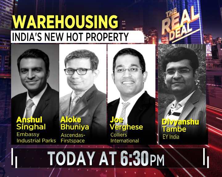 Coming up at 6:30 PM | Is warehousing the next big hot property in India? What is driving the warehousing boom in India. <a href="/manishanataraj/">manisha natarajan</a> discusses with her panel