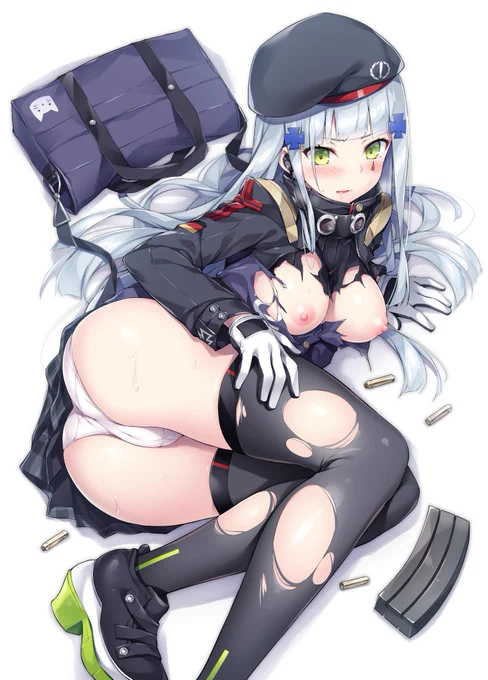 HK416大破絵描いた。コミトレ会場本の表紙になるよ。 