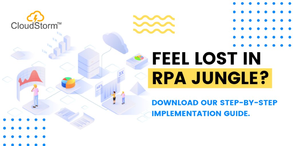 CloudStormRPA's tweet photo. Feel lost in #RPA jungle? Free your company from repetitive, boring tasks! Learn how to implement #RoboticProcessAutomation in a step-by-step guide. 📘
https://t.co/v02fAd3SBG https://t.co/iSVgWXyihM