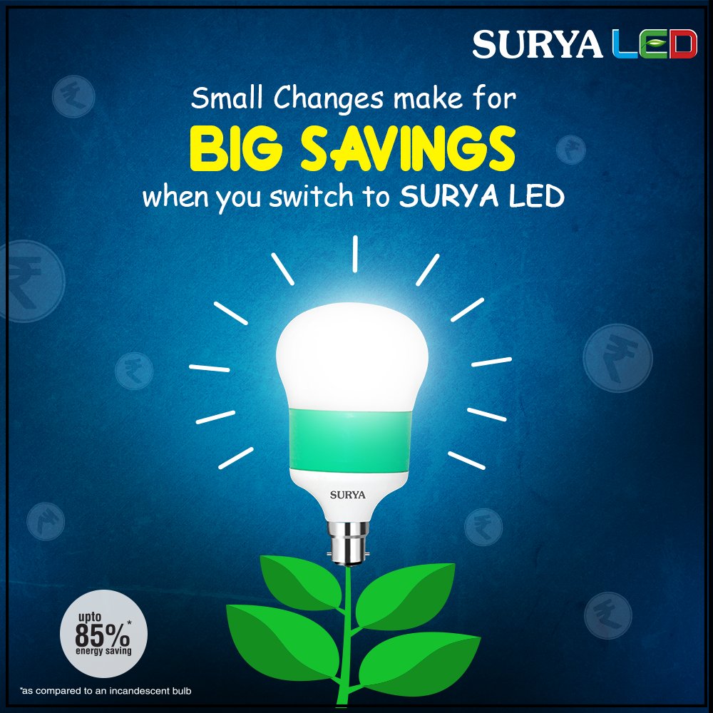 surya_roshni's tweet image. Indeed #BIGSavings starts when you switch to #SuryaLED #DoubleProtection #Durable #LastsLonger #EnergyEfficient