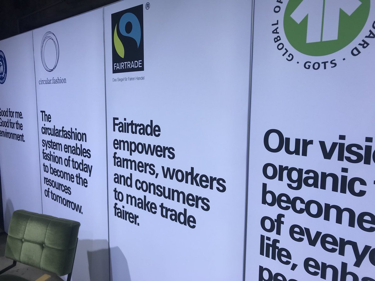 Fairtrade_DE's tweet photo. #Neonyt im #Kraftwerk: Ab 12.00 Uhr findet ihr uns wieder in der #KnowledgeLounge + ab 13.00 Uhr: Panel zu „Vertrauen ist gut, Zertifizierung ist besser?“. Wir freuen uns auf die Diskussion mit #GOTS, @giz_gmbh & @UmweltEngel. #FashionWeek2019 https://t.co/D56amPsTIq