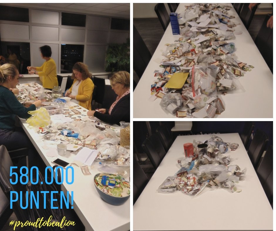 We zijn gisteravond flink bezig geweest met sorteren en tellen...maar het resultaat mag er zijn! Maar liefst 580.000 punten! Dank aan iedereen die zijn/haar punten heeft ingeleverd! #lionsclubhardenberg #gemeentehardenberg #lionsclubinternational #lionshelpenvoedselbank