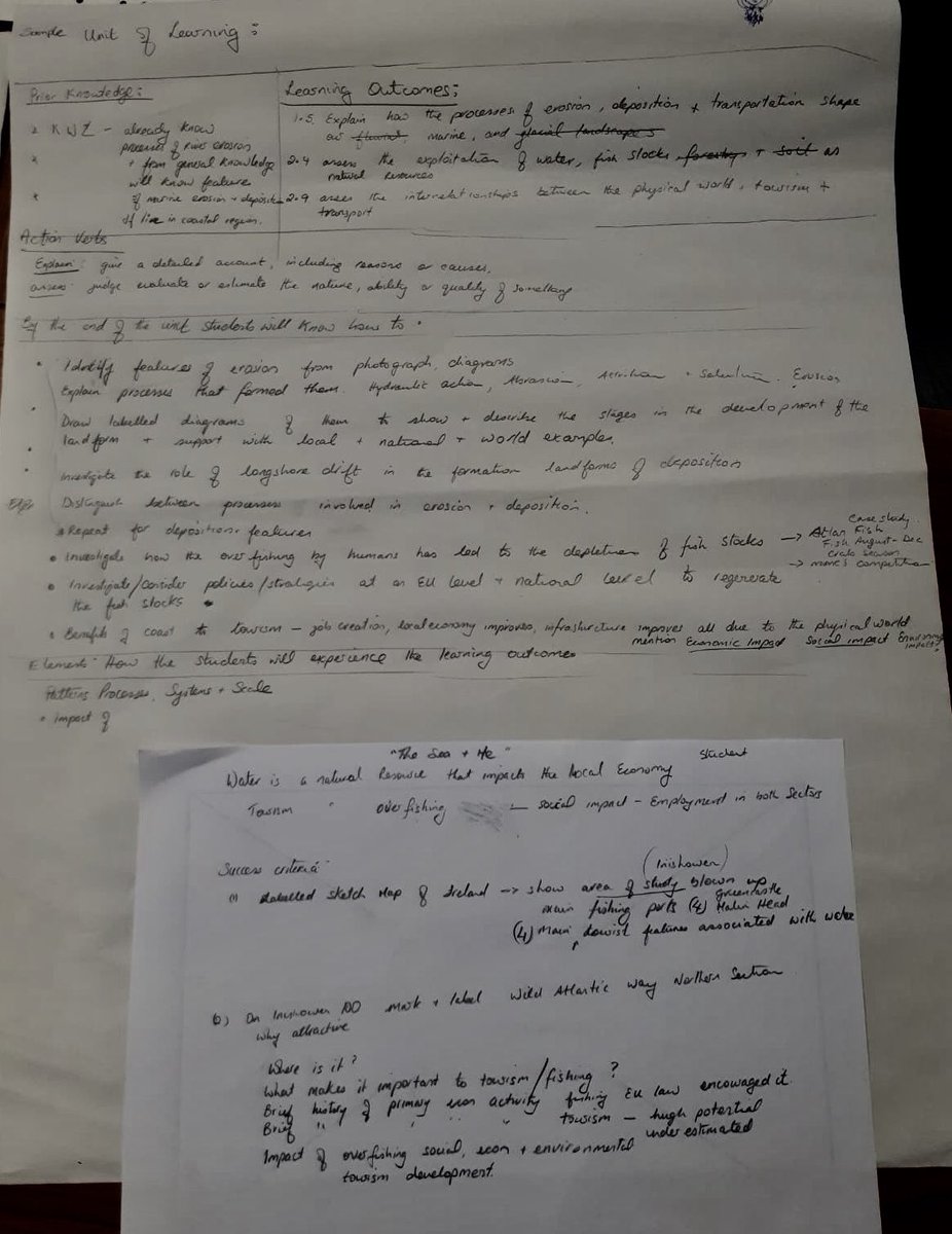 JctGeography's tweet photo. Here’s work #geography teachers completed yesterday in Carndonagh CS in #Donegal with colleagues from
@ScoilMhuireB @cranacollege & @movillecc . They focused upon planning a #unitoflearning with #ongoingassessment in mind with an emphasis on what the #successcriteria would be. https://t.co/sFOJgfbOfg