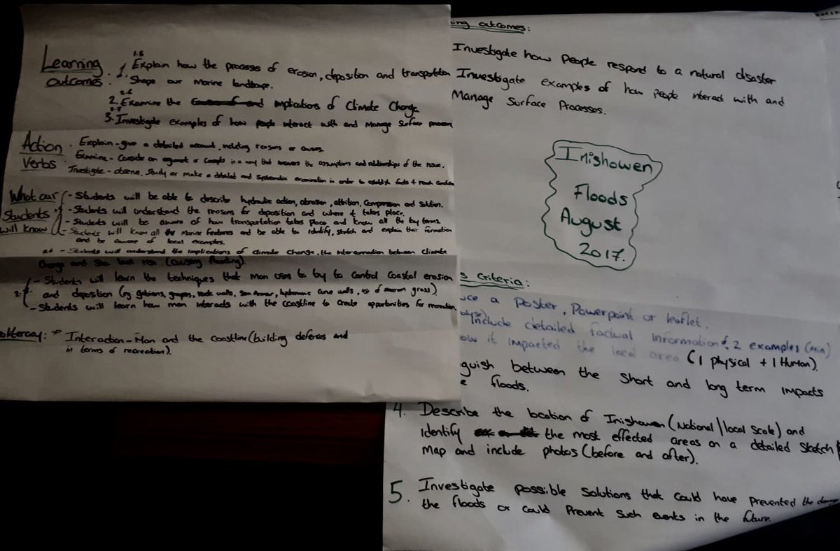 JctGeography's tweet photo. Here’s work #geography teachers completed yesterday in Carndonagh CS in #Donegal with colleagues from
@ScoilMhuireB @cranacollege & @movillecc . They focused upon planning a #unitoflearning with #ongoingassessment in mind with an emphasis on what the #successcriteria would be. https://t.co/sFOJgfbOfg