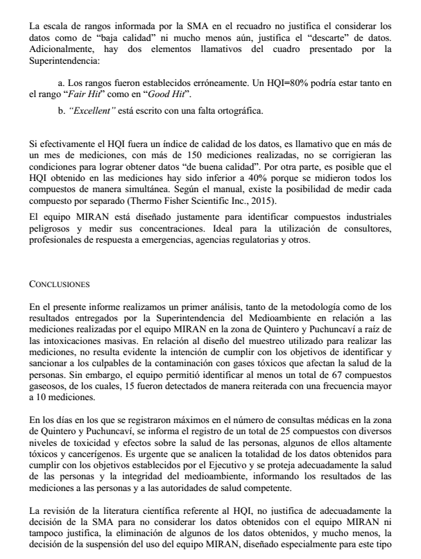 eziocosta's tweet photo. Hoy, @ElMercurio_cl da cuenta de la presentación de 5 ONG al MMA y la SMA para que aclaren las inconsistencias en los datos de la Miran XL, descartados en razón de un índice que no correspondería al aparato. Acá, parte del informe de las doctoras @mfernandasali y Zoe Fleming https://t.co/7y7QIteCYv