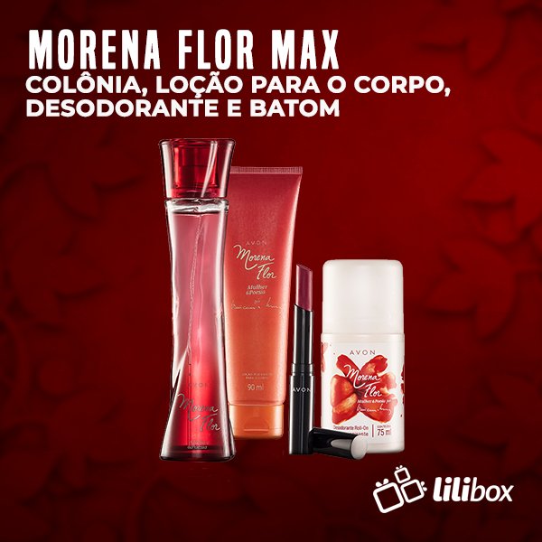 AppLiliBox's tweet image. O Presente Morena Flor Malva:
•    Colônia Avon Mulher e Poesia Morena Flor 50ml
•    Batom de Longa Duração True Color 1,5g – Malva
•    Loção Perfumada para o Corpo Morena Flor - 90 ml
•    Desodorante Roll on Morena Flor - 75ml
Compre a sua agora: bit.ly/2RiZLQ8