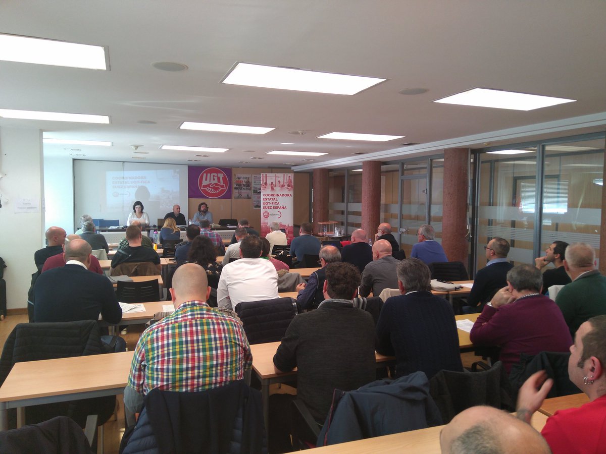 SSFICAUGTPVSU's tweet photo. #EstaPasando Constitución de la Coordinadora Estatal del Grupo SUEZ @UGT_Comunica https://t.co/V2JhEhZUOt