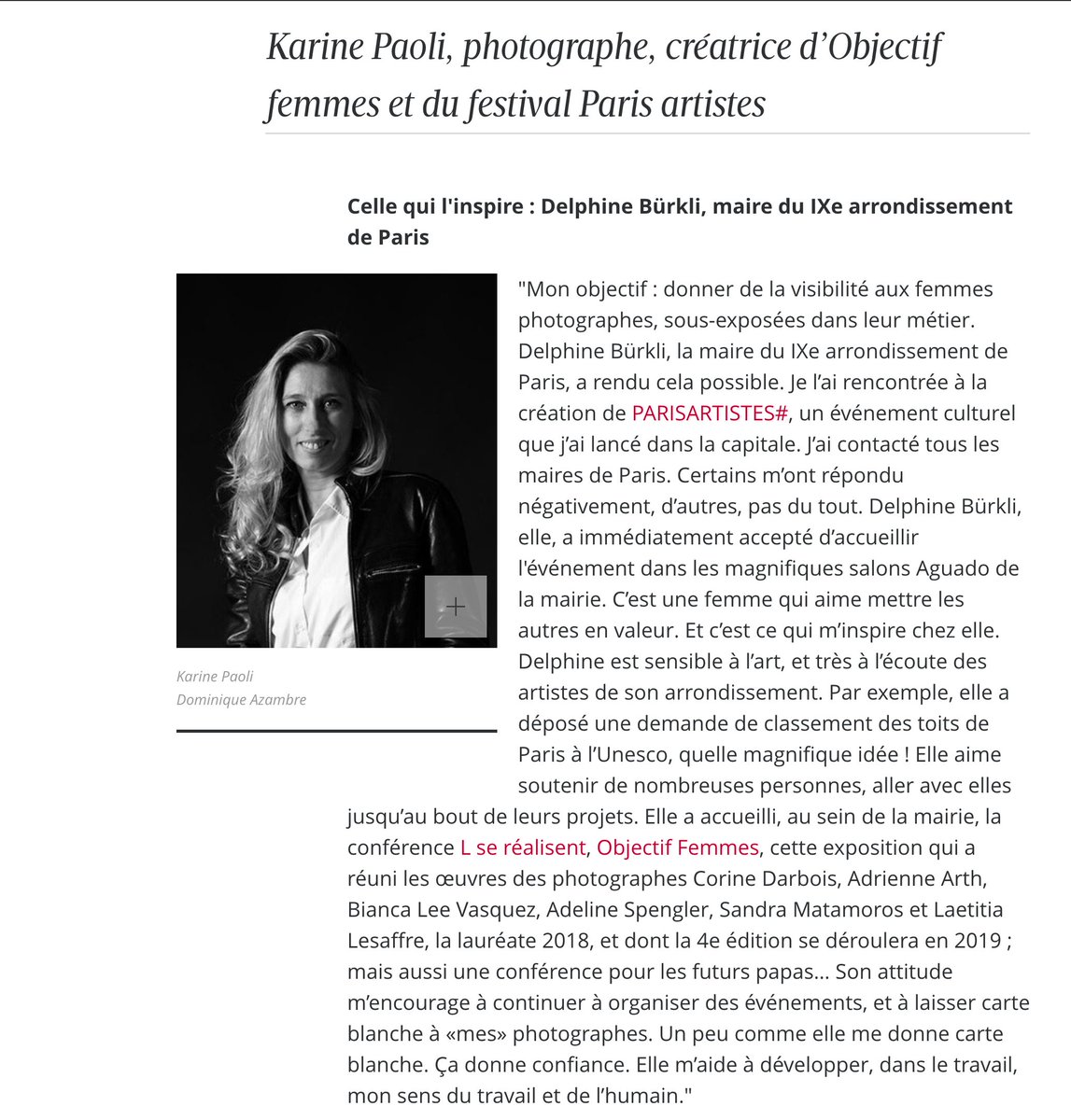 CPARISARTISTES's tweet photo. NEWS DU JOUR : Un grand merci à https://t.co/75HyEKTGVx    pour cet article sur les femmes actives que nous sommes toutes... Et   dont je suis fière de faire partie ! Spéciale dédicace à @dburkli @Mairie9Paris et rdv en octobre 2019 pour #PARISARSTISTES et #Objectif_Femmes ! #art https://t.co/tuWjHQjbOb