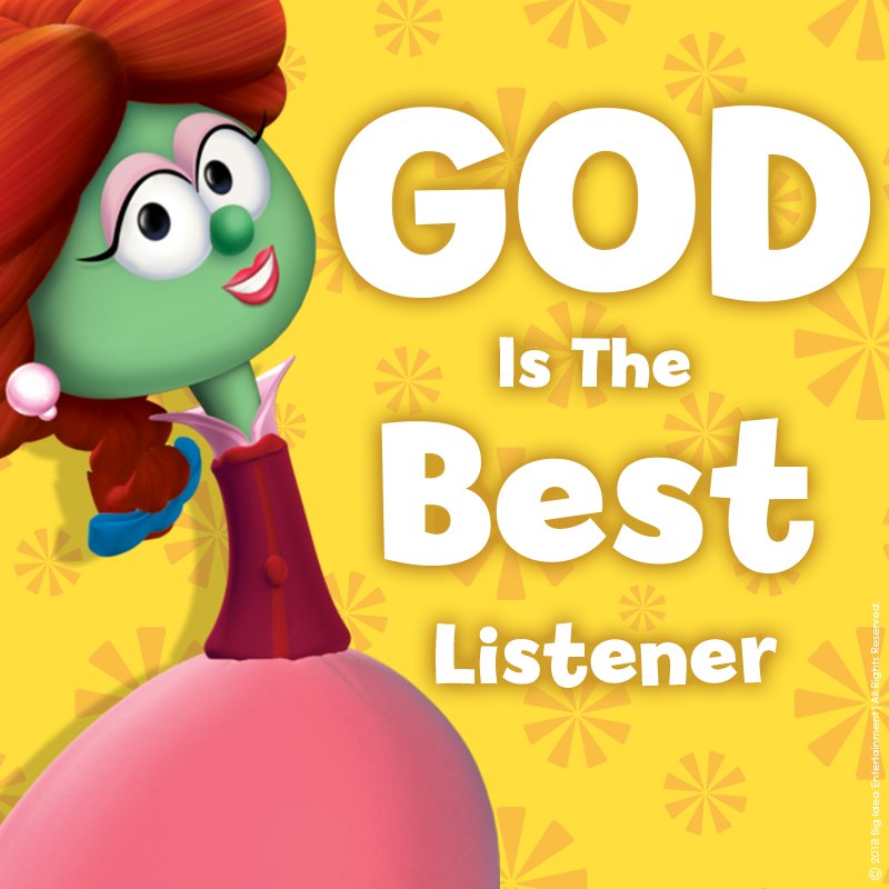 VeggieTales's tweet photo. You don't have to shout or cry out loud. He hears the silent prayer of a sincere heart.

#WednesdayWisdom #Inspirational #Prayer #GodHears #VeggieTales https://t.co/ogUbAswSB4