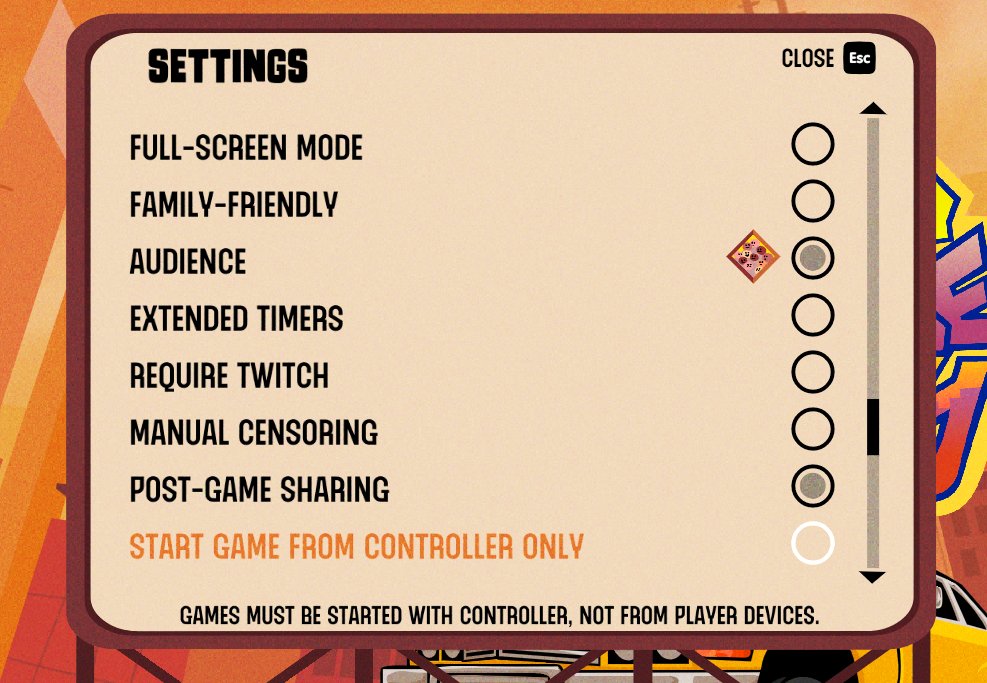 Jackbox Games On Twitter These Are Both Options In The Settings Menu For Most Of Our Recent Games Here S An Example From Mad Verse City In The Jackbox Party Pack 5 Thanks