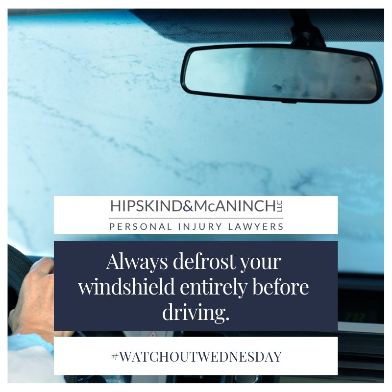 HMattorneys's tweet photo. We have all witnessed a vehicle with only a tiny portion of their windshield defrosted... don't be that person! #WatchoutWednesday #HazardTip #LawyerLife https://t.co/3a6jvhnVGJ