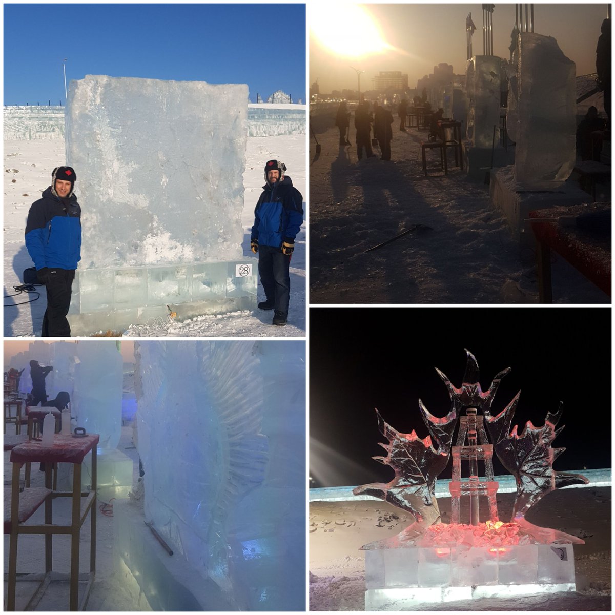 Back safely from Harbin China World Ice Sculpting Comp. kudos to all to teammate <a href="/RSHiceman/">Scott Harrison</a>   and <a href="/kristin_rachael/">Kristin</a> for handling our travel plans@flightcentreca  and cheers everyone for all the support @RoyalGlenora <a href="/CCFyeg/">edmontonCHEFS.ca</a> an now were off to <a href="/FairmontCLL/">@FairmontCLL</a> #icemagicfestival