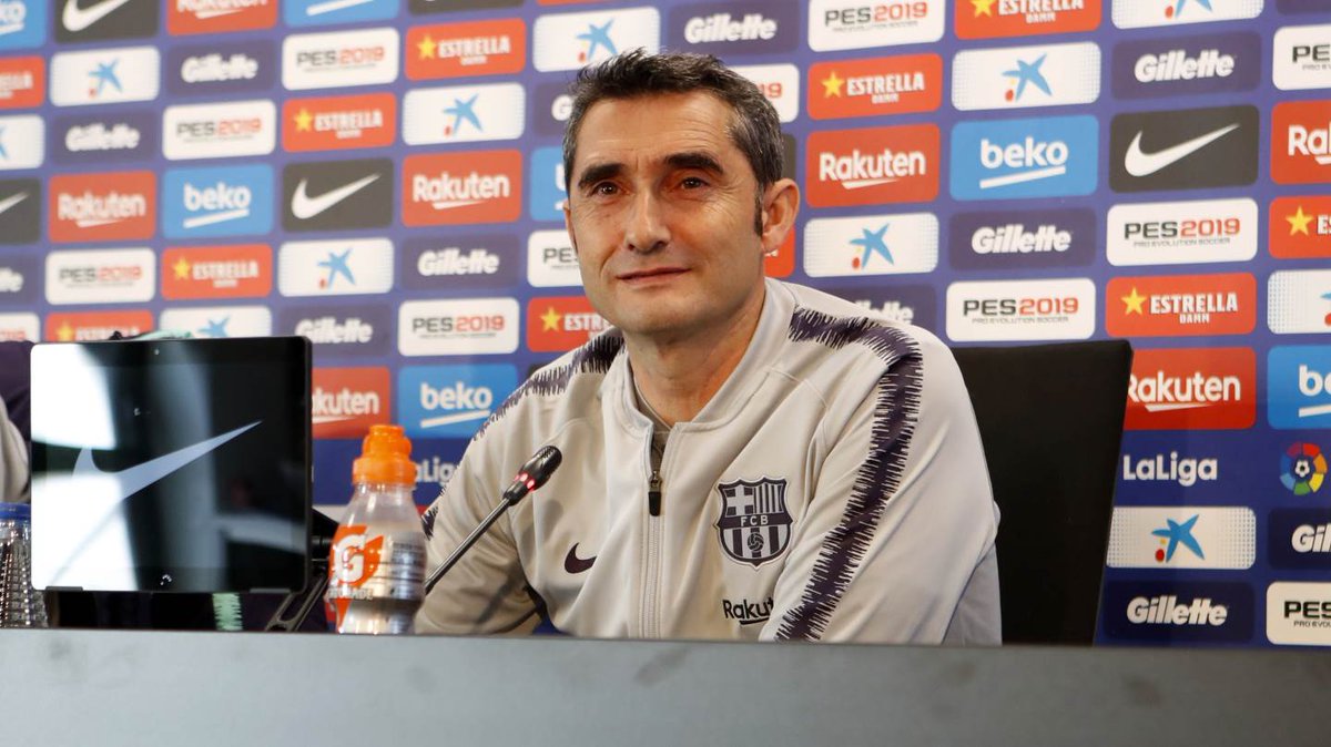 Valverde, durante la rueda de prensa (Vía FC Barcelona).