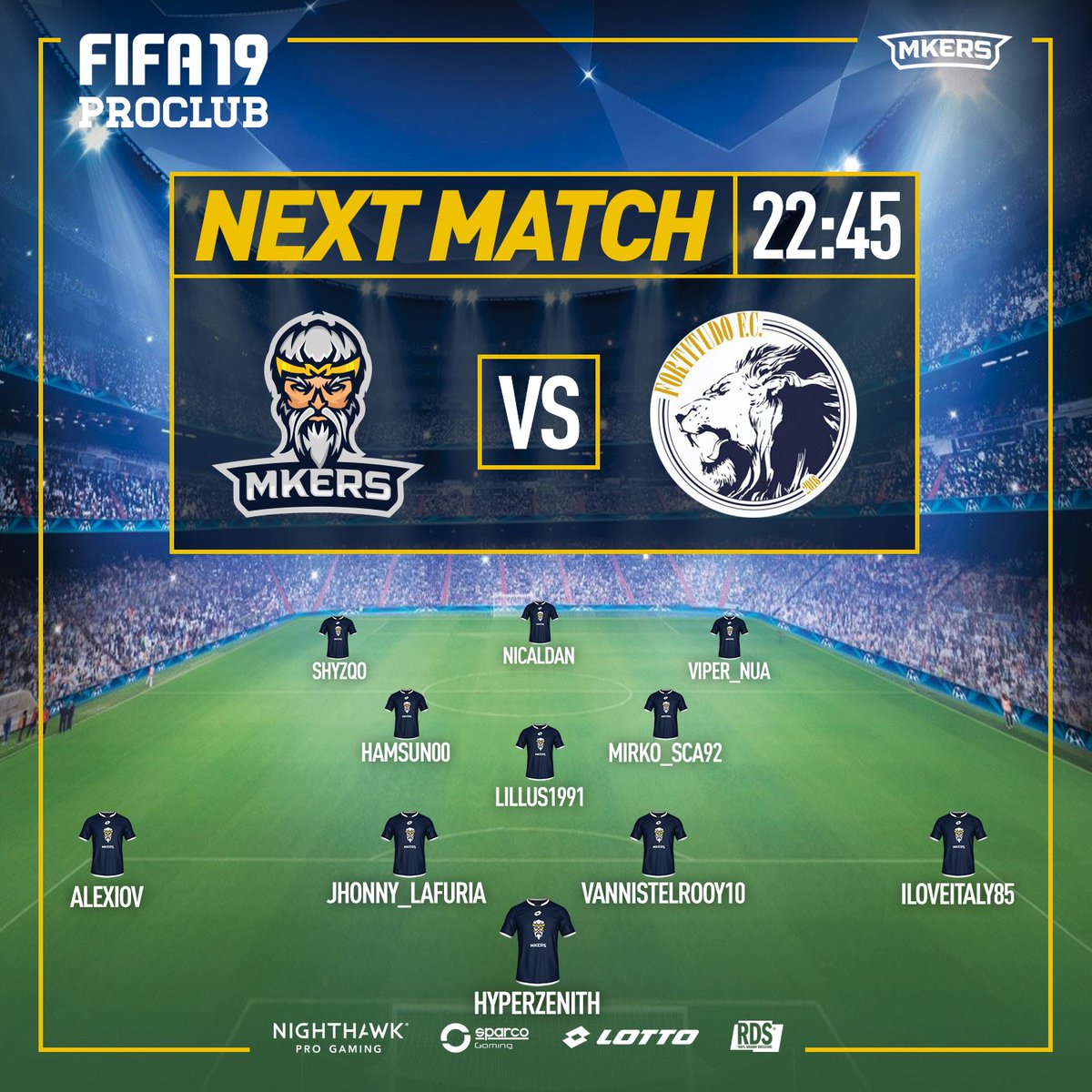 Team_JHZ's tweet photo. Oggi si disputa la XX° Giornata @OfficialVPG @VPG_Italy '19 🏆

🆚 @FortitudoFC 🇮🇹

⏰ 22:45

Seguiteci in live su Twitch! Servirà il vostro supporto! ↙️

https://t.co/pDwKFoEd7i      

@mkersofficial @lottosport @RDS_official @NETGEARgaming @SparcoGaming @infrontsports 📺 https://t.co/RLMevKHaRE