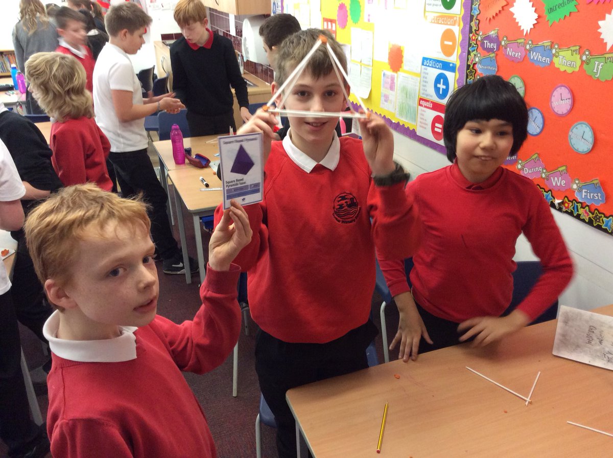 DunbarPrimary's tweet photo. Primary 7E creating some 3D shapes today and explaining the characteristics of them #3Dshapes #nets #namethatshape #cooperativework https://t.co/IanZmWWaO8
