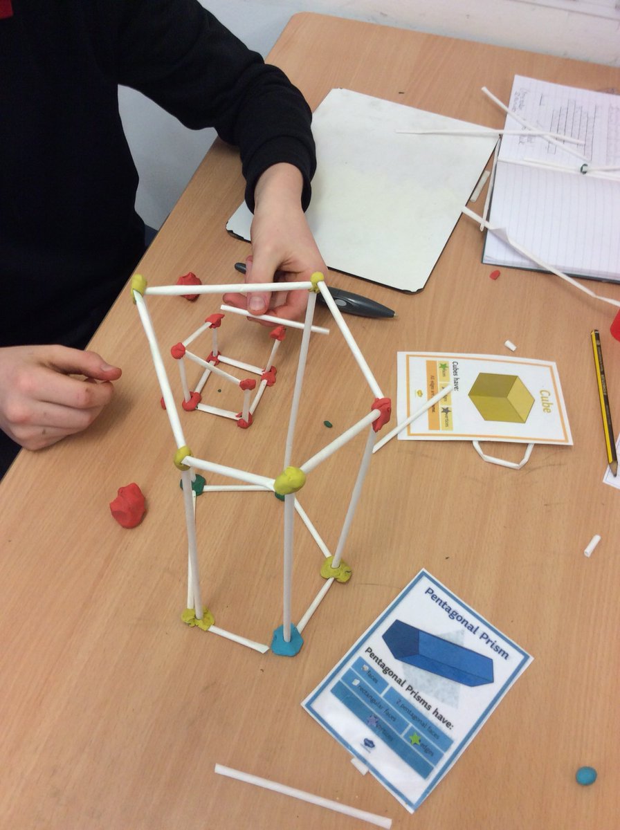 DunbarPrimary's tweet photo. Primary 7E creating some 3D shapes today and explaining the characteristics of them #3Dshapes #nets #namethatshape #cooperativework https://t.co/IanZmWWaO8