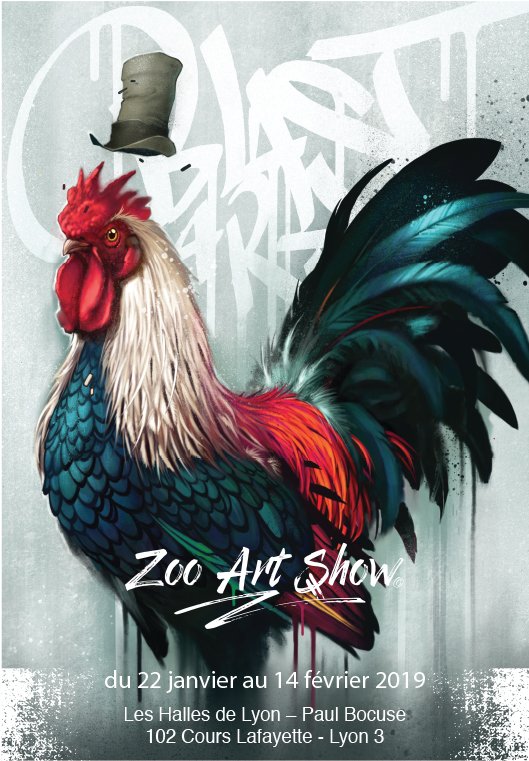 On remet le couvert du 22 janvier au 14 fevrier sous la verrière des Halles de Lyon - Paul Bocuse. Une mise en bouche avant l’exposition #zooartshow version XL à venir pour l’été 2019. Venez dès mardi prochain, c’est toujours gratuit et accessible à tous. #streetart #Lyon #expo