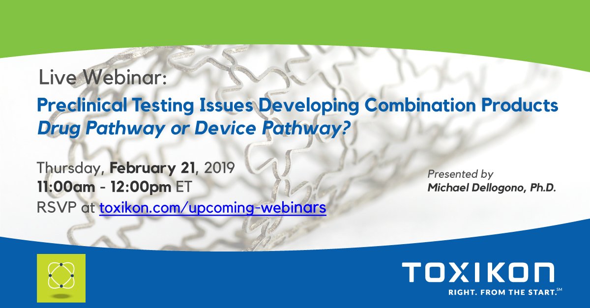 Do you have a combo #medicaldevice? Not sure if #regulatory sees you as a device or a #drug? Join our complimentary webinar on February 21 at 11AM and learn how to select the correct testing pathway! RSVP today at https://goo.gl/HzzkVB