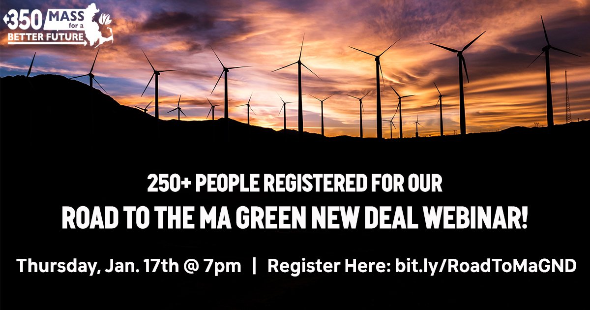 350Mass's tweet photo. Can we get to 350 by the end of today!?

Join our webinar tomorrow night to learn how 350 Mass plans to build people power, work with frontline communities, and win victories in the state legislature, ensuring a safe future for all. Register here: https://t.co/Ht7pJRRgKv https://t.co/dZvgaCxnH5