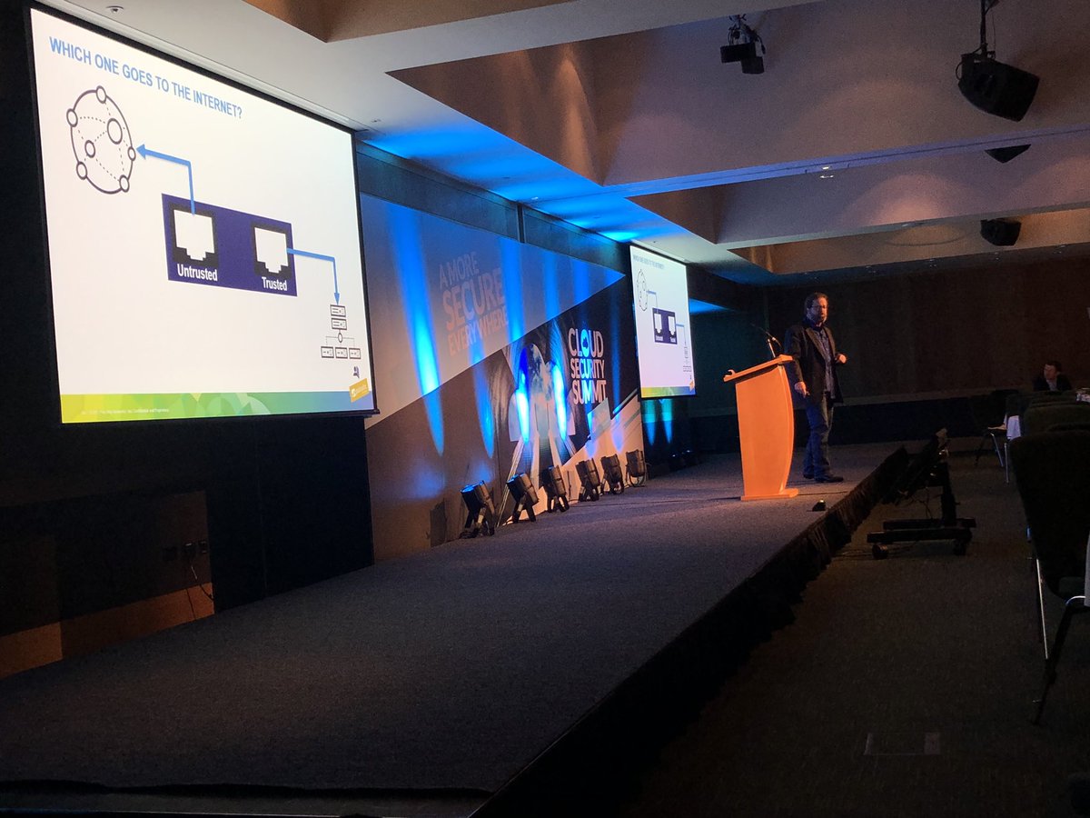 Just_DaveA's tweet photo. @Kindervag on a role on #ZeroTrust ... “Trust in digital systems is a dangerous vulnerability that can be exploited”... it only has value for attackers.... think differently... #CSSIE @PaloAltoNtwksUK https://t.co/0xjCkzsmBD