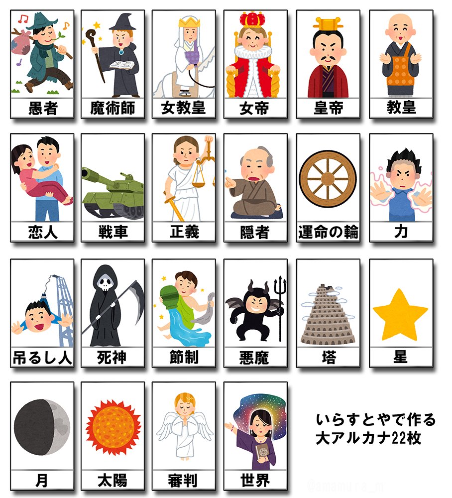 Twitter 上的 あまむら いらすとやなら既存のイラストだけで大アルカナ揃いますよ T Co Ab7y33kx0h Twitter