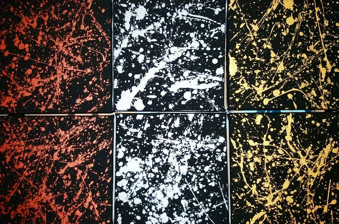 justmarcey's tweet photo. Painted by Breasts 
No. 935 STATIC VIBES 
Method: If Jackson Pollock Had Boobies
12"x18" (6 canvases total)
$100

#jacksonpollock #gestural #iPaintWithMyBreasts #art #abstract #breasts #TheBreastPainter #justbreasts #painting #EroticArt #BreastArt #BreastArtist #BreastPainting https://t.co/FPl6ibNjW5