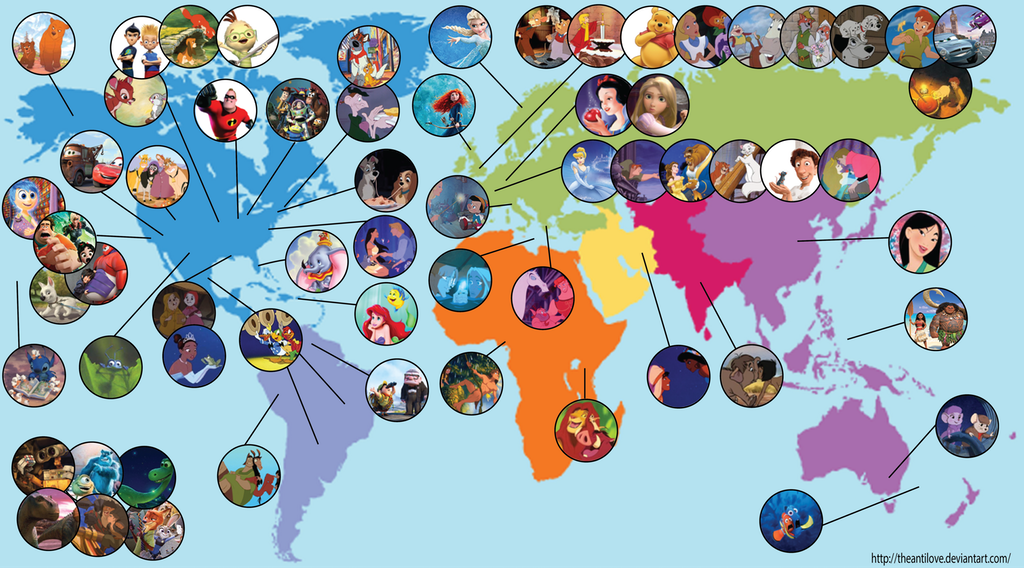 simongerman600's tweet photo. I found this #map more interesting and captivating than I dare to admit. Where on the planet is each @Disney #movie based? Lots of fun to look through. Source: https://t.co/PST4TlFjED https://t.co/AeRBXkcuYL