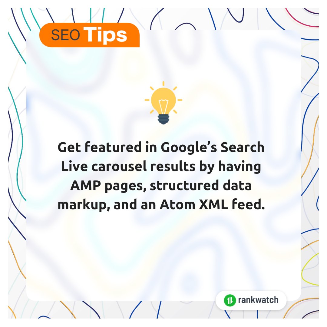 RankWatch's tweet image. A form to register your interest for inclusion in the live coverage carousel pilot is also supposed to be filled.
#SEO #seotips #optimisationtips #seosolutions #seosoftware
#digitalmarketing #rankwatch #instaseo #instadigitalmarketing #SEM #website #SEOlearning #seotool