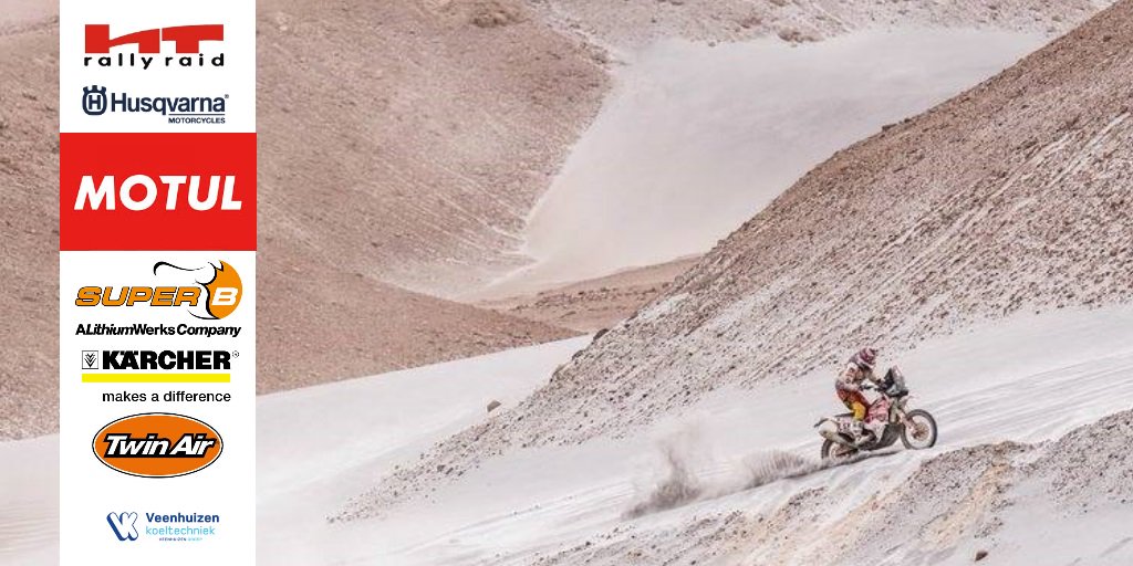HusqvarnaHT's tweet photo. all team riders passed WP1 #Dakar2019 https://t.co/YkkCti0Lwm