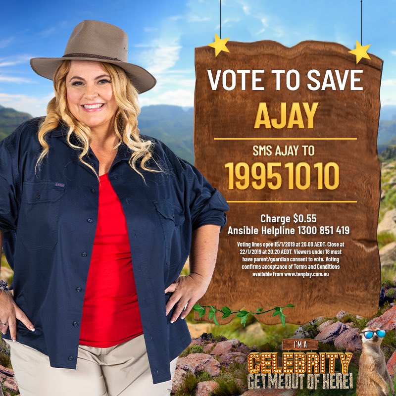 ajayrochester's tweet photo. WOW! What an Episode of #ImACelebrityAU! Ajay really opened up in the jungle tonight! So when it comes time to “vote to save” REMEMBER:text “Ajay” to 19951010! Help keep her in the jungle! @4asdkidscharity! @imacelebrityau #CelebAjay #curvy #bbw #droptheplus #bodypositive https://t.co/aaDTzlOu3n