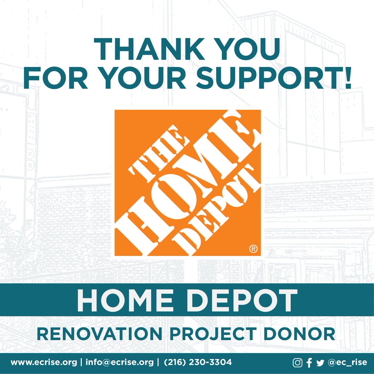 ec_rise's tweet photo. THANK YOU to Home Depot for their donation towards the MLK Civic Center Renovation Project! We are closer to our goal thanks to your support. If you'd like to join them in investing in East Cleveland's youth, donate at https://t.co/E3OVSmfDKM #ecrise #GiveToTheCiv https://t.co/HXA2Ud6b4G