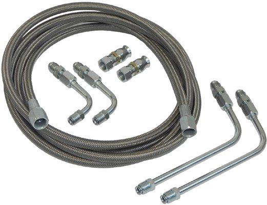 6 AN BLACK Steel Braided Hose 700R4 Automatic Transmission Cooler Line Kit