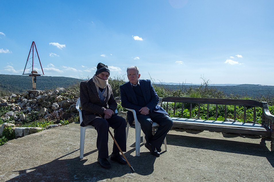 catholicEW's tweet photo. #picturesoftheday Bishops meet displaced villagers of #Iqrit illegally demolished by Israeli Army #hlc19 https://t.co/SdBkNYg7OY