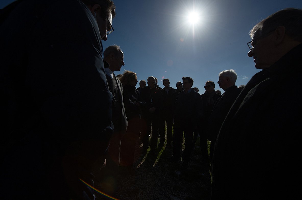 catholicEW's tweet photo. #picturesoftheday Bishops meet displaced villagers of #Iqrit illegally demolished by Israeli Army #hlc19 https://t.co/SdBkNYg7OY