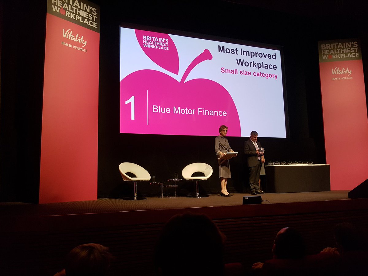 blumofin's tweet photo. Pleased to have been awarded Most Improved Workplace at the @Vitality_UK Britains Healthiest Workplace awards today at BAFTA! https://t.co/G1llndvAFa