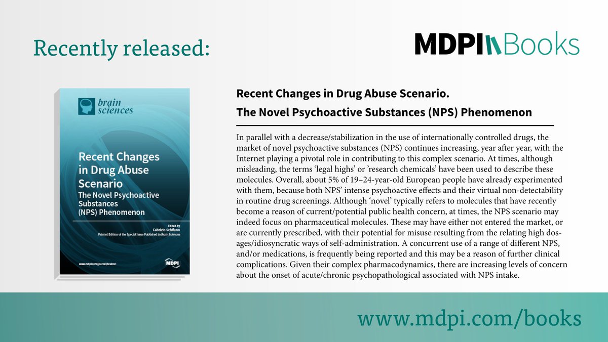 BooksMDPI's tweet image. We are happy to announce our new publication! Thank you for supporting #OpenAccess
mdpi.com/books/pdfview/…
#drugabuse #drugmisuse #NPS #neuroscience