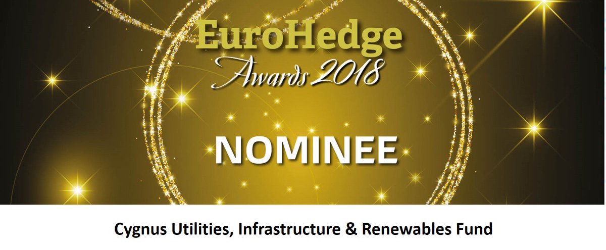 We are proud to announce our nomination for the EuroHedge Awards 2018 - Specialist Equity category. Congrats to the Cygnus Utilities, Infrastructure &amp; Renewables Team! #CygnusUtilities