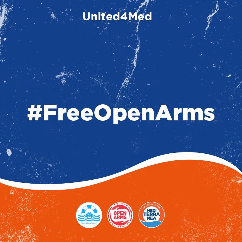 RescueMed's tweet photo. Mediterranea chiede con forza che @openarms_it   possa partire subito per il Mediterraneo Centrale: ogni minuto che passa centinaia di vite sono a rischio in mare. Navi libere di salvare e porti aperti per accogliere, è questa la nostra Europa.

#United4Med #FreeOpenArms https://t.co/FidODKpVih