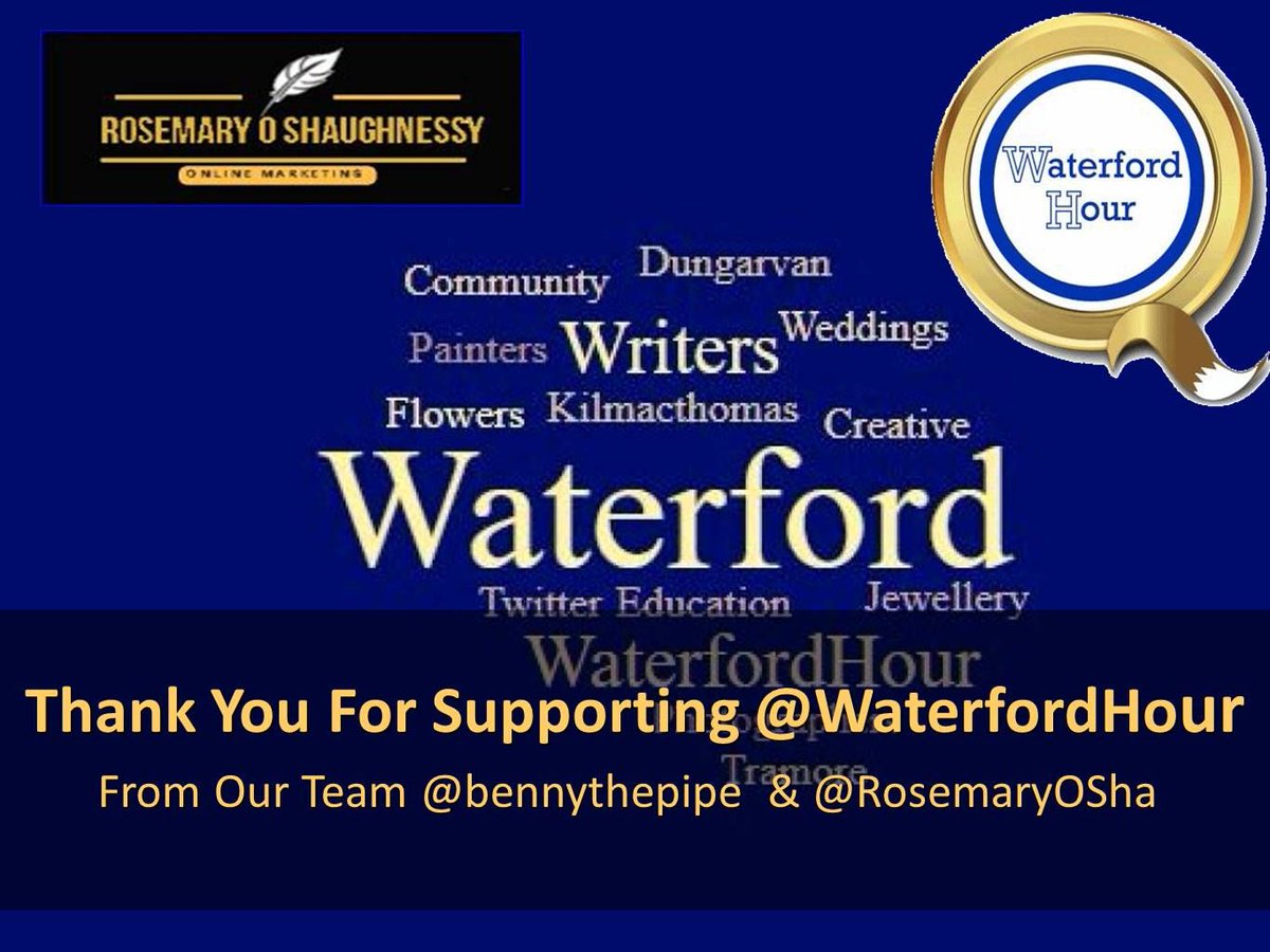 #WaterfordHour  support #shoplocal #buyIrish
 Please help support us join us any Monday night from 8-9 pm