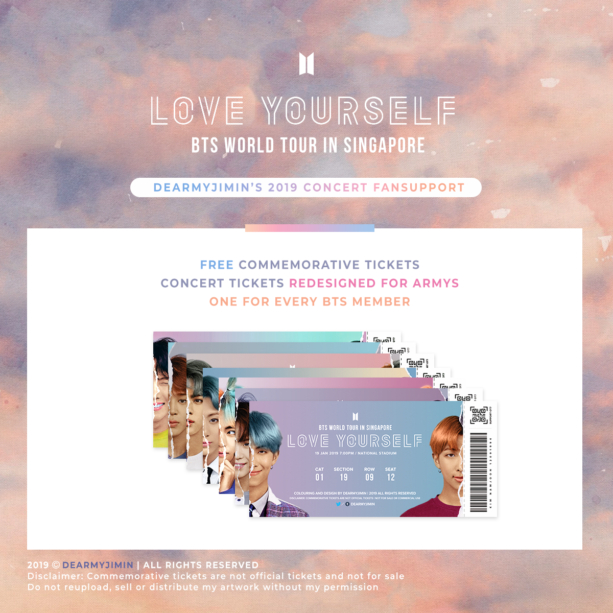 dearmyjimin's tweet photo. [Help RT💜] 

Fansupport in SG / Singapore
FREE Redesigned Concert Tickets 
🍀 first come first serve
🍀 limited quantities 
🍀 how to get: instructions below
🗓️19 Jan 2019 
📍 TBA 🕐 TBA

#LoveYourselfinSG #LoveYourselfSG #BTS #LYinSG #LYSG #BTSinSG https://t.co/D1WX8Hsfsz