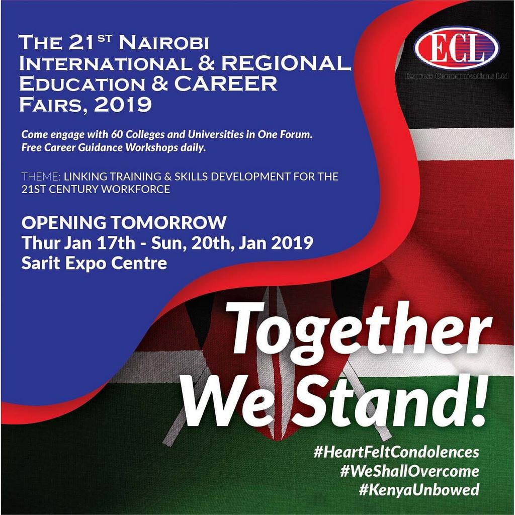 The  most outstanding universities and collges fair in Africa.17th-20th Jan 2019 at Sarit Centre <a href="/NairobiEduFair/">Education Fair 254</a>