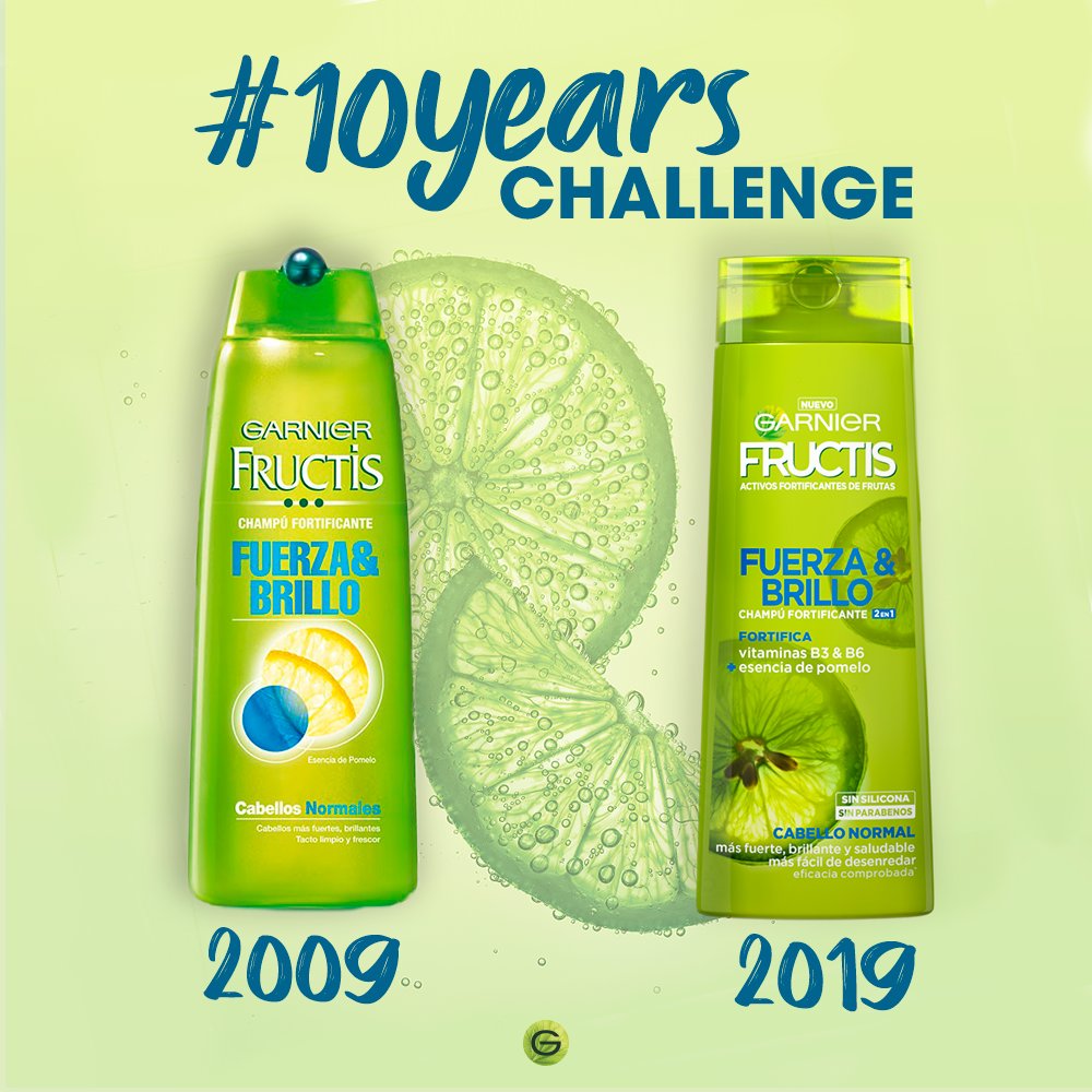 Garnier_es's tweet photo. #10YearsChallenge #NewFructis. ¿Quién se acuerda del mítico bote verde con la bolita en el tapón?😱
En 2019 ese bote está hecho con un 25% de plástico reciclado y es 100% reciclable, además su fórmula mejorada gracias al poder de las #SuperFrutas es más eficaz.
#PelazoFructis https://t.co/AhOvqkatBn