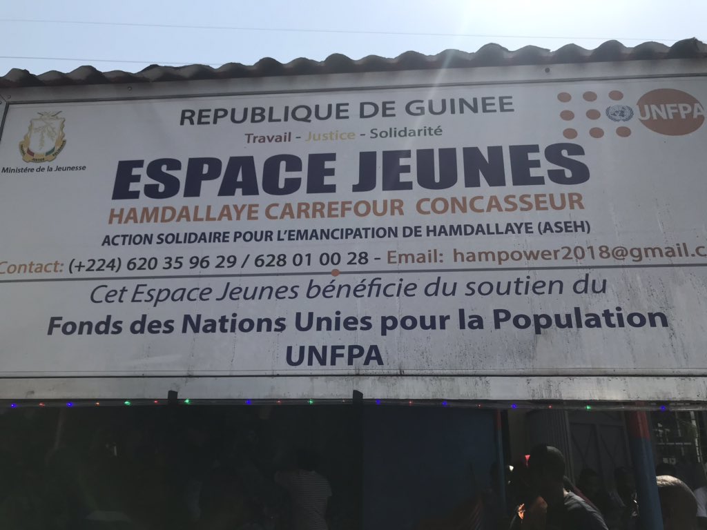 ouedraogok59's tweet photo. En ce 16 Janvier 2019 lancement du projet d’opérationnalisation du DD à Conakry commune de Ratoma avec visite de l’espace jeunes https://t.co/YgHjfpABW7