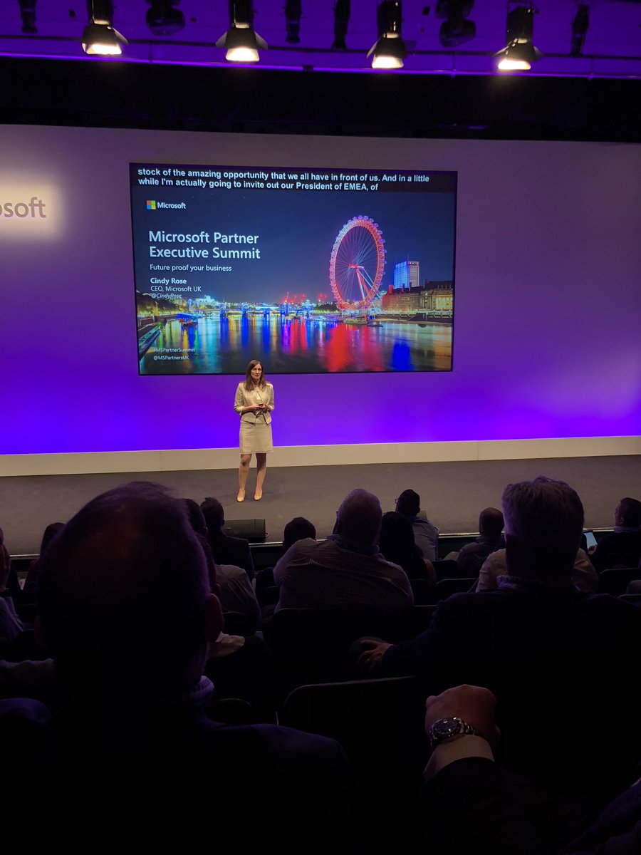 AlexBurman2's tweet photo. Great to hear from Cindy Rose and other Microsoft executives at their Partner Executive Summit today, their focus around driving digital transformation and work they are doing around diversity and inclusiveness is best in class. https://t.co/l3BL1a9RF6