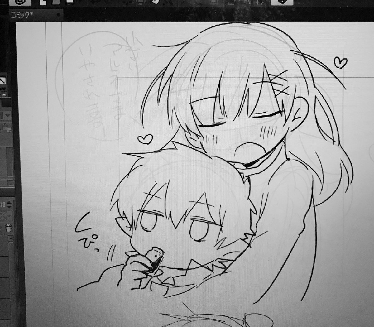 クリスタ練習しようと思って通販のおまけペーパー描いてる 