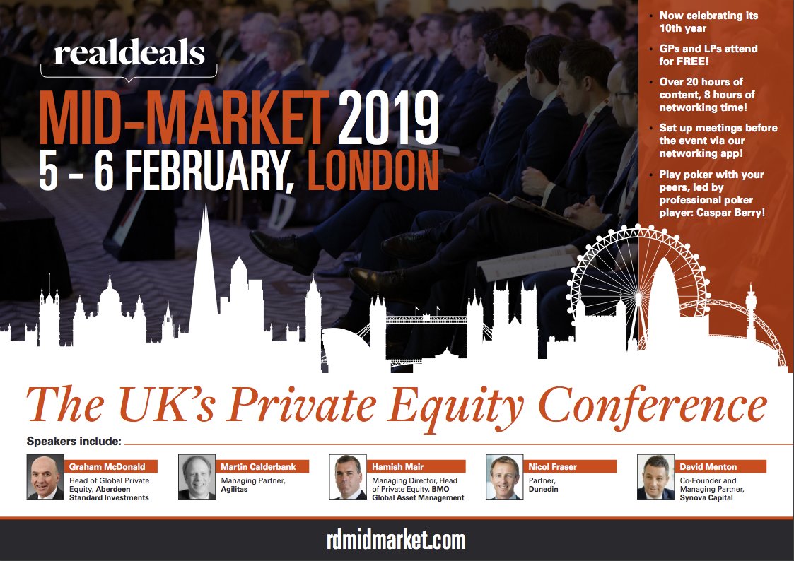 The Real Deals Mid-Market 2019 Conference opens its doors in less than 3 weeks. 
Download the agenda and book your place today – Preqin look forward to seeing you there. bit.ly/2RFkduI