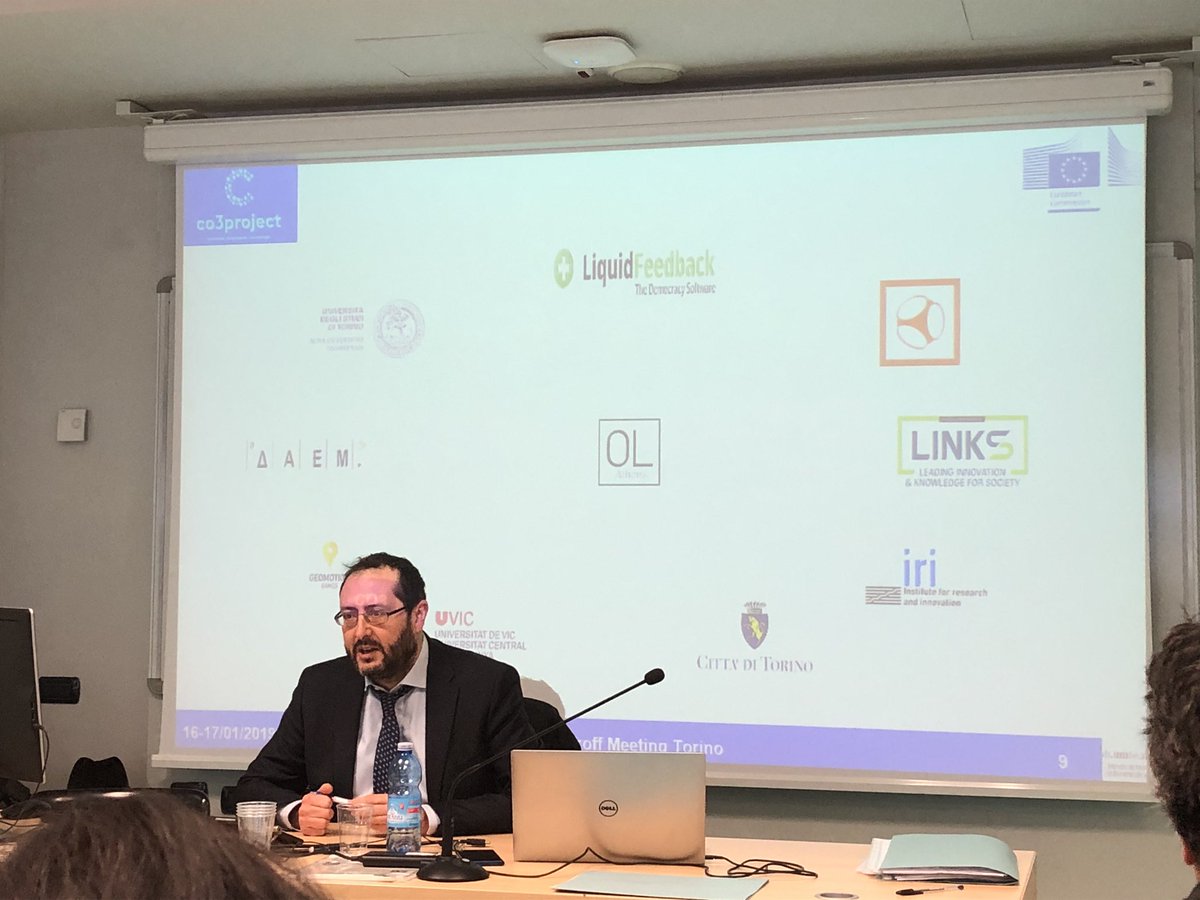 #CO3 H2020 project just started in Torino. <a href="/LinksFoundation/">Fondazione LINKS</a> partner of <a href="/unito/">Università di Torino</a> to exploit #blockchain #ar #gamification for open public service co-creation. Congrats and thanks <a href="/GuidoBoella/">Guido Boella</a> <a href="/fabrydominici/">Fabrizio Dominici</a>