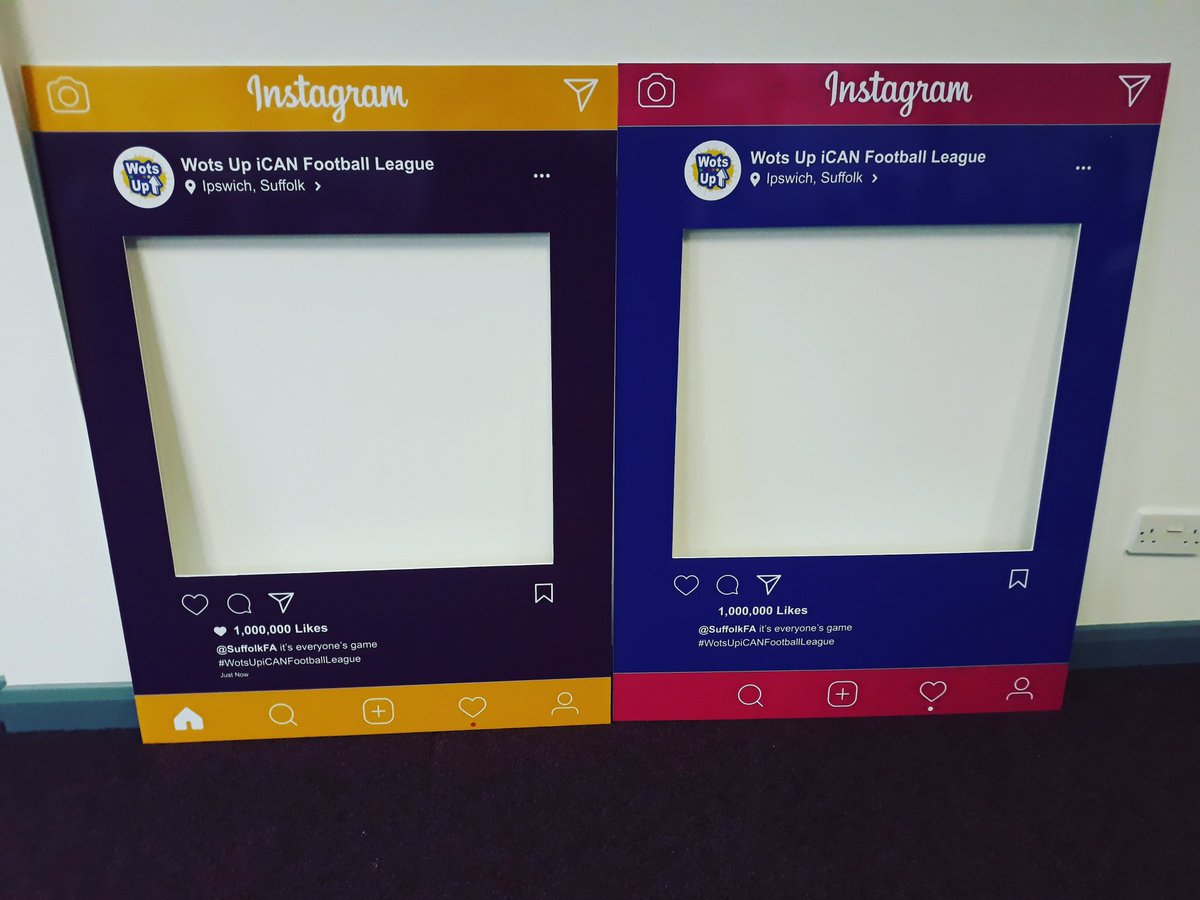 SuffolkFA's tweet photo. Huge thank you to @Hudsonsigns for our new Wots Up iCAN Football League Instagram boards! Can't wait to use them at our next tournament at @InspireSuffolk on Saturday 26th January!⚽️👍 #WotsUp #iCANFootball #PanDisability https://t.co/woi1UYLMS3