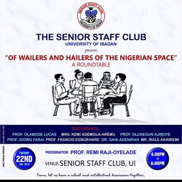 Seniorstaffclub's tweet image. ARE WE READY FOR SOME ROUNDTABLE DISCUSSION? 
#2019elections #politics #intellectualdiscussion #wordsnotwar #towngown #unibadan #unilag #oau #UI #seniorstaffclub