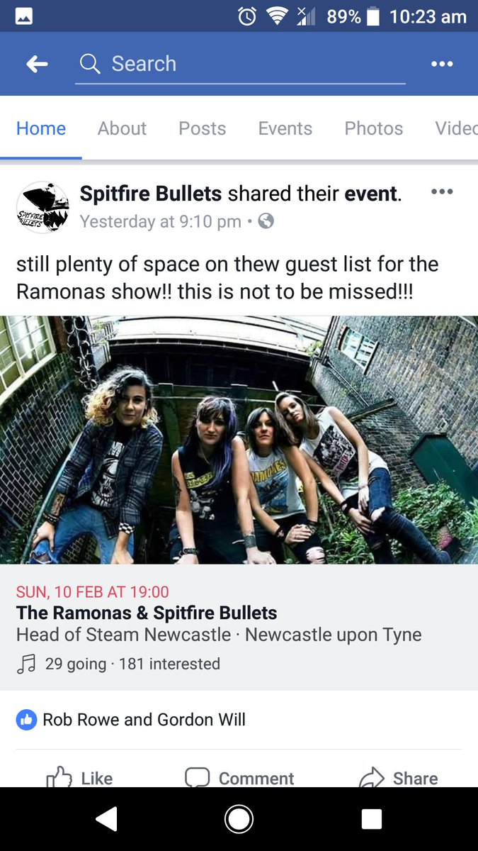 Spitfire Bullets (@spitfirebullets) on Twitter photo We're supporting our friends the <a href="/Ramonas_uk/">The Ramonas</a> in February at Newcastle head of steam on the 10th!!! We're supporting our friends the <a href="/Ramonas_uk/">The Ramonas</a> in February at Newcastle head of steam on the 10th!!!